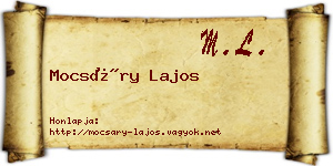 Mocsáry Lajos névjegykártya