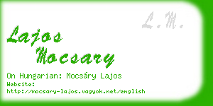 lajos mocsary business card